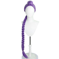 mannequin bust display rumi purple long thick braid cos wig from kpop demon hunters