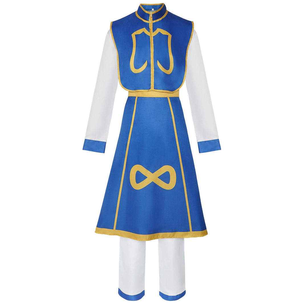 Kurapika blue cosplay uniform full length front view