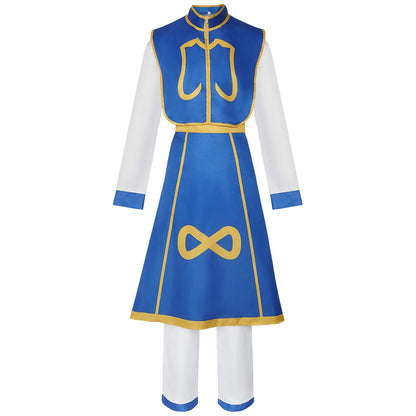 Kurapika blue cosplay uniform full length front view