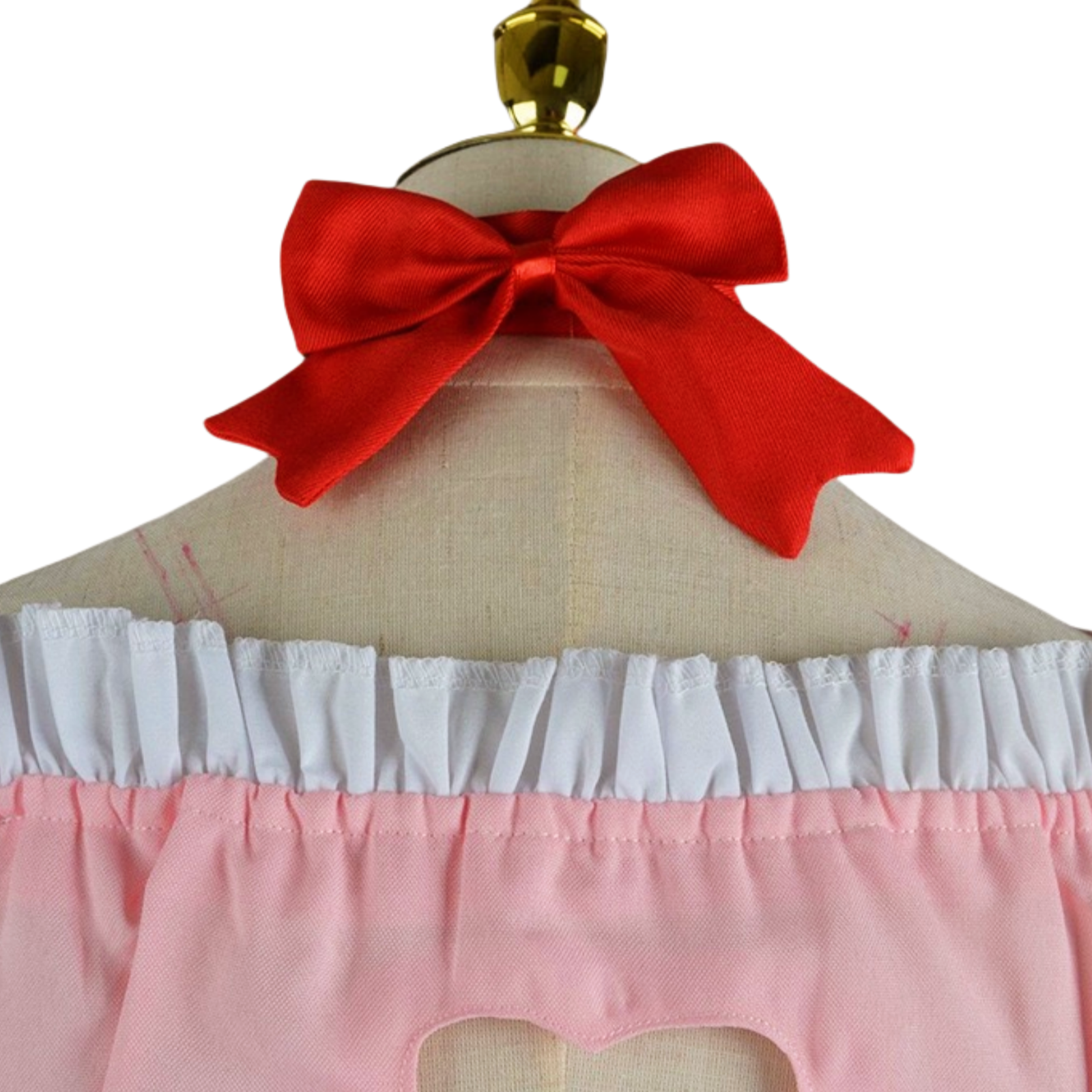 Madoka Magica cosplay dress uniform back neckline display
