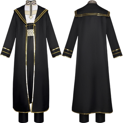 Frieren Heiter cosplay black long coat costume comparison display