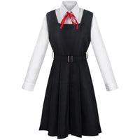 mitaka asa chainsaw man cosplay costume black pinafore dress school uniform outfit