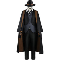 nakahara chuya full cosplay costume, bungo stray dogs mafia uniform with long coat and hat