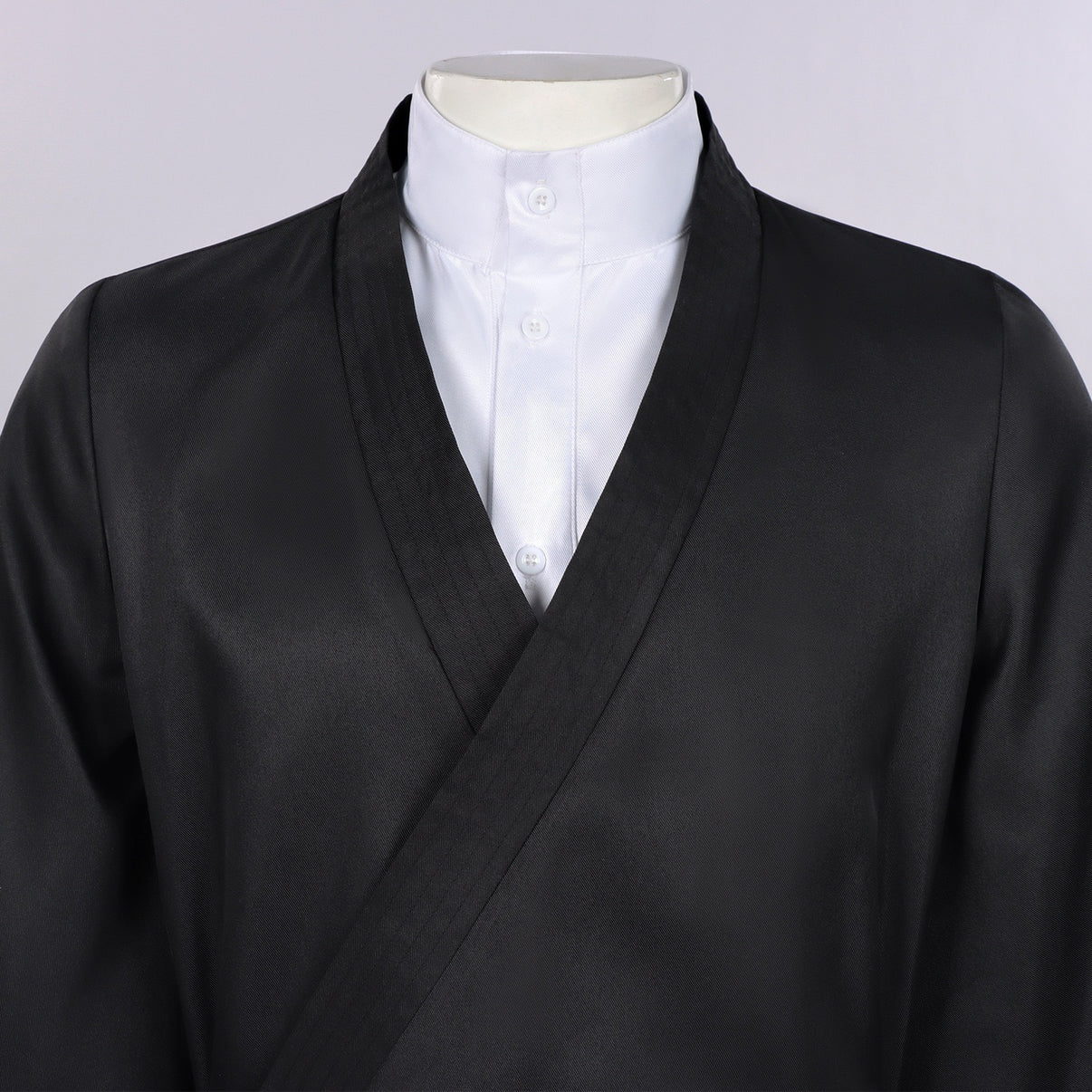 black wrap kimono stand collar inner shirt cos detail