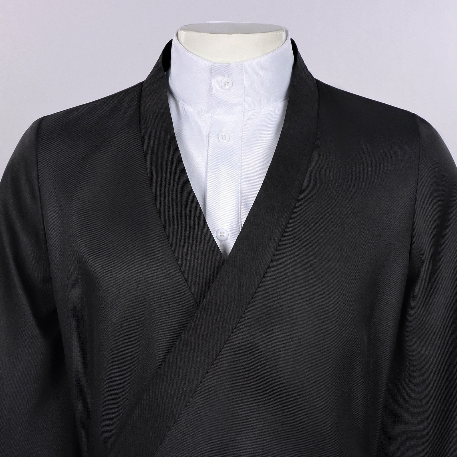 black wrap kimono stand collar inner shirt cos detail