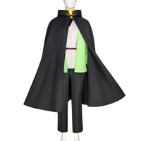 full front view of natsuki subaru sage tower cos suit on white mannequin with black cloak