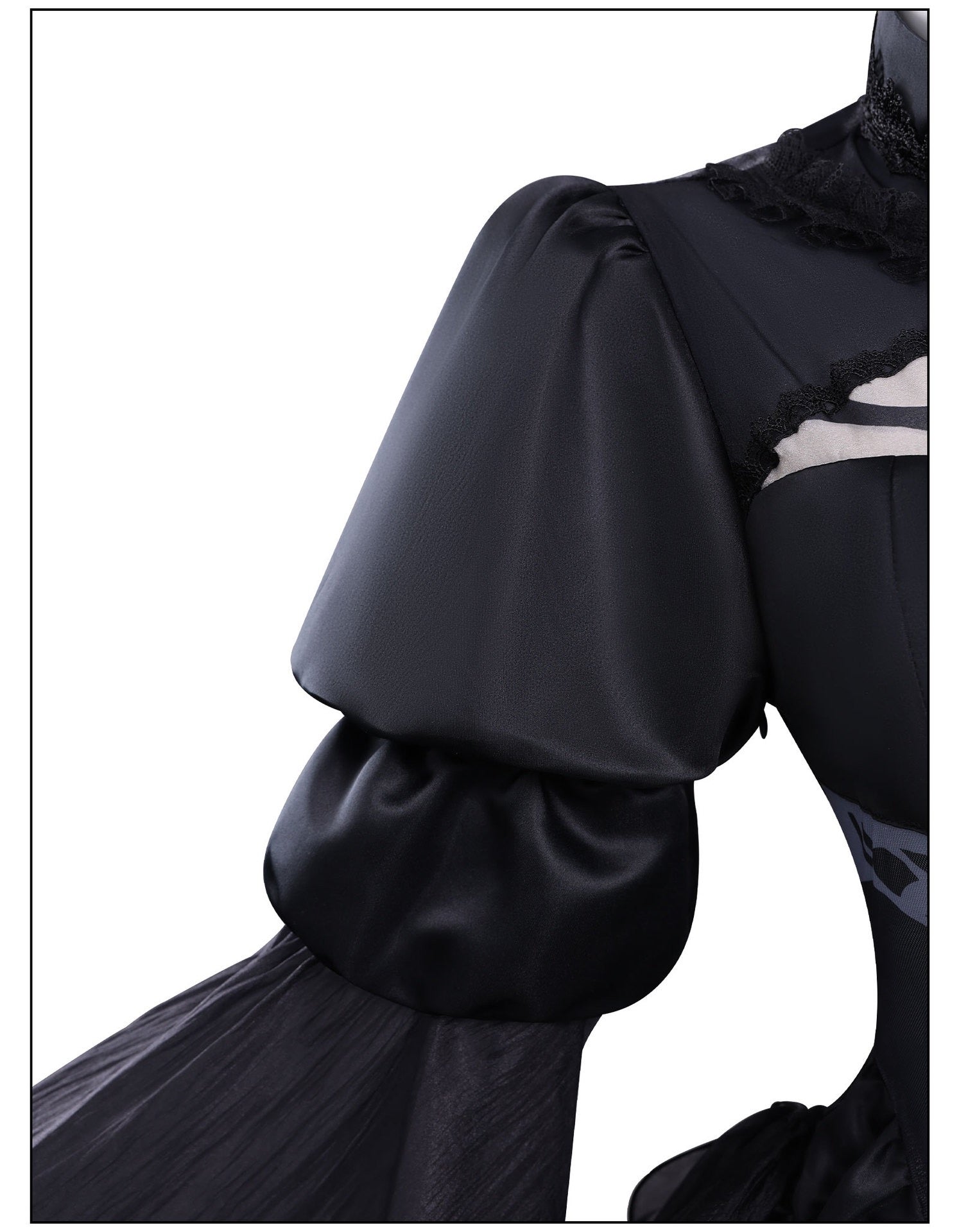 nier automata 2b cosplay double layer puff satin sleeve shoulder detail
