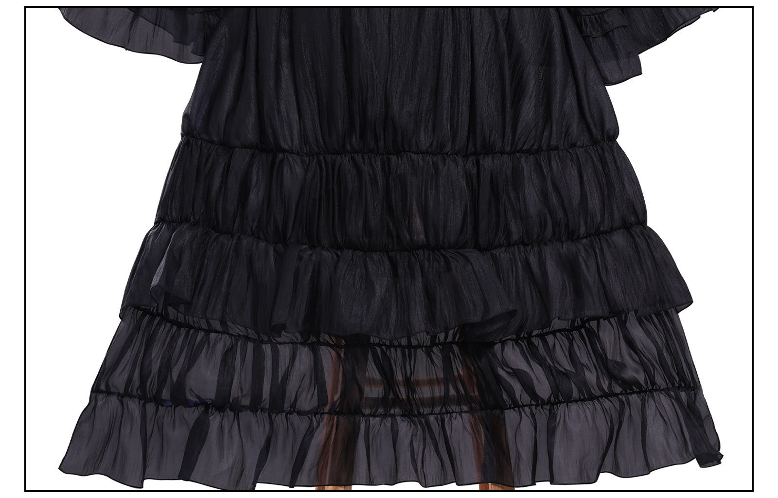 nier automata 2b cosplay layered ruffle train chiffon fabric close up