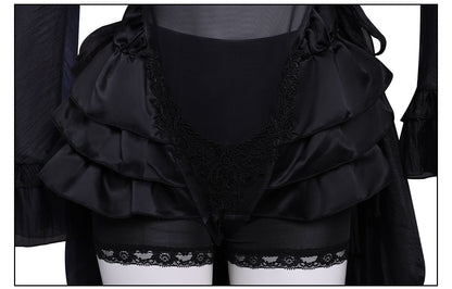 nier 2b cosplay waist satin ruffle lace trim inner shorts closeup