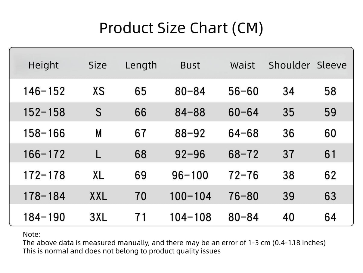 nier 2b cosplay costume size chart measurement cm xs to 3xl