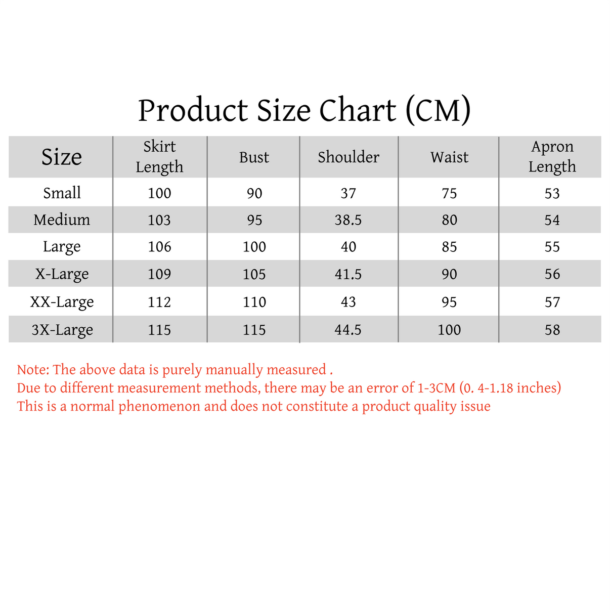 HazbinHotel Niffty cosplay costume size chart