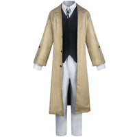 bungo stray dogs osamu dazai long trench coat cosplay costume full set front view