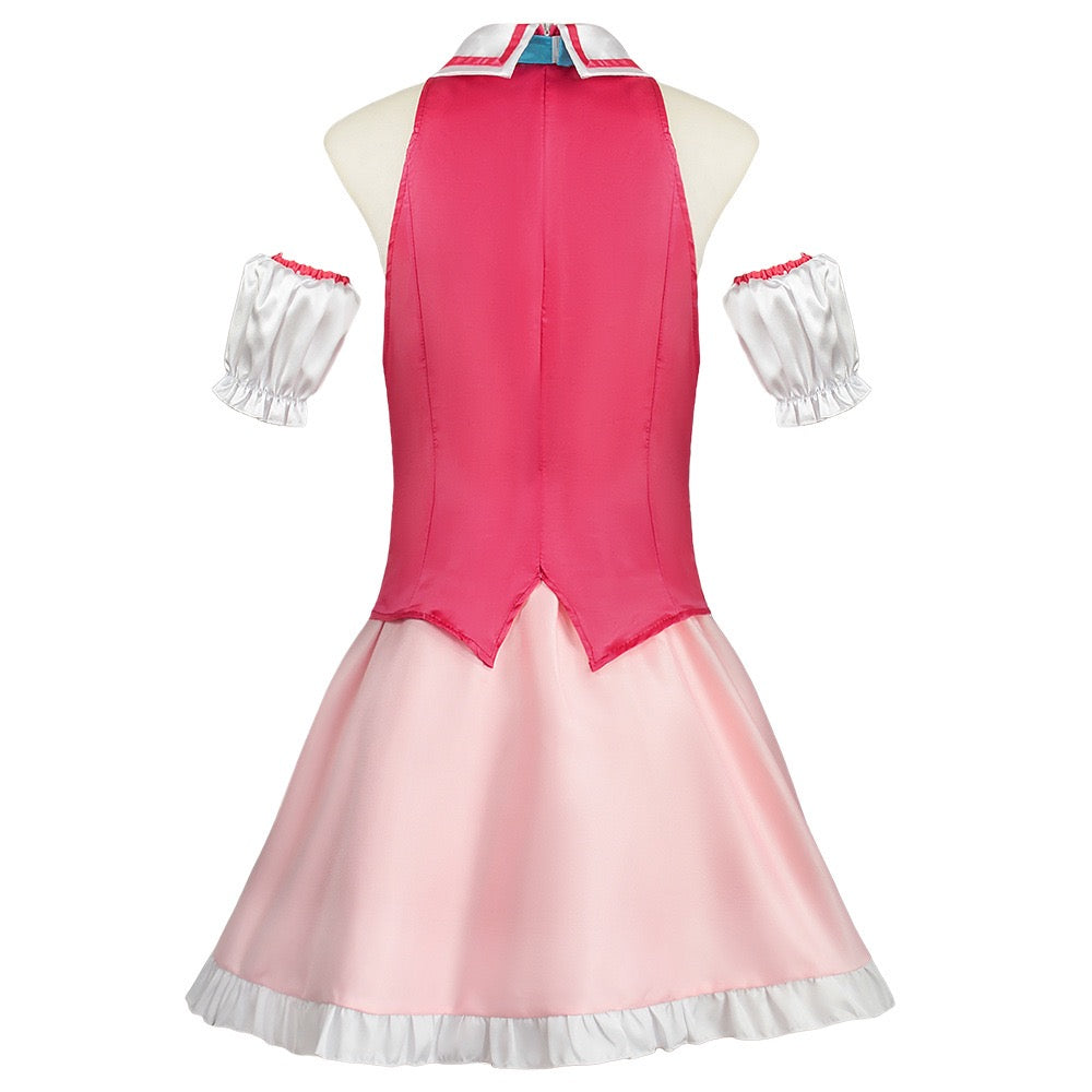 hoshino ai anime cosplay pink uniform back satin design
