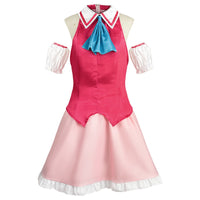 oshi no ko hoshino ai pink cosplay uniform front satin outfit