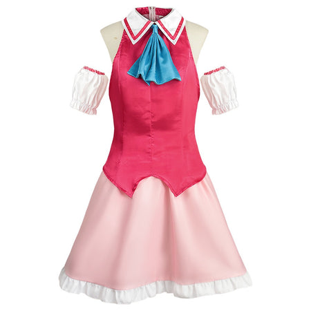 oshi no ko hoshino ai pink cosplay uniform front satin outfit