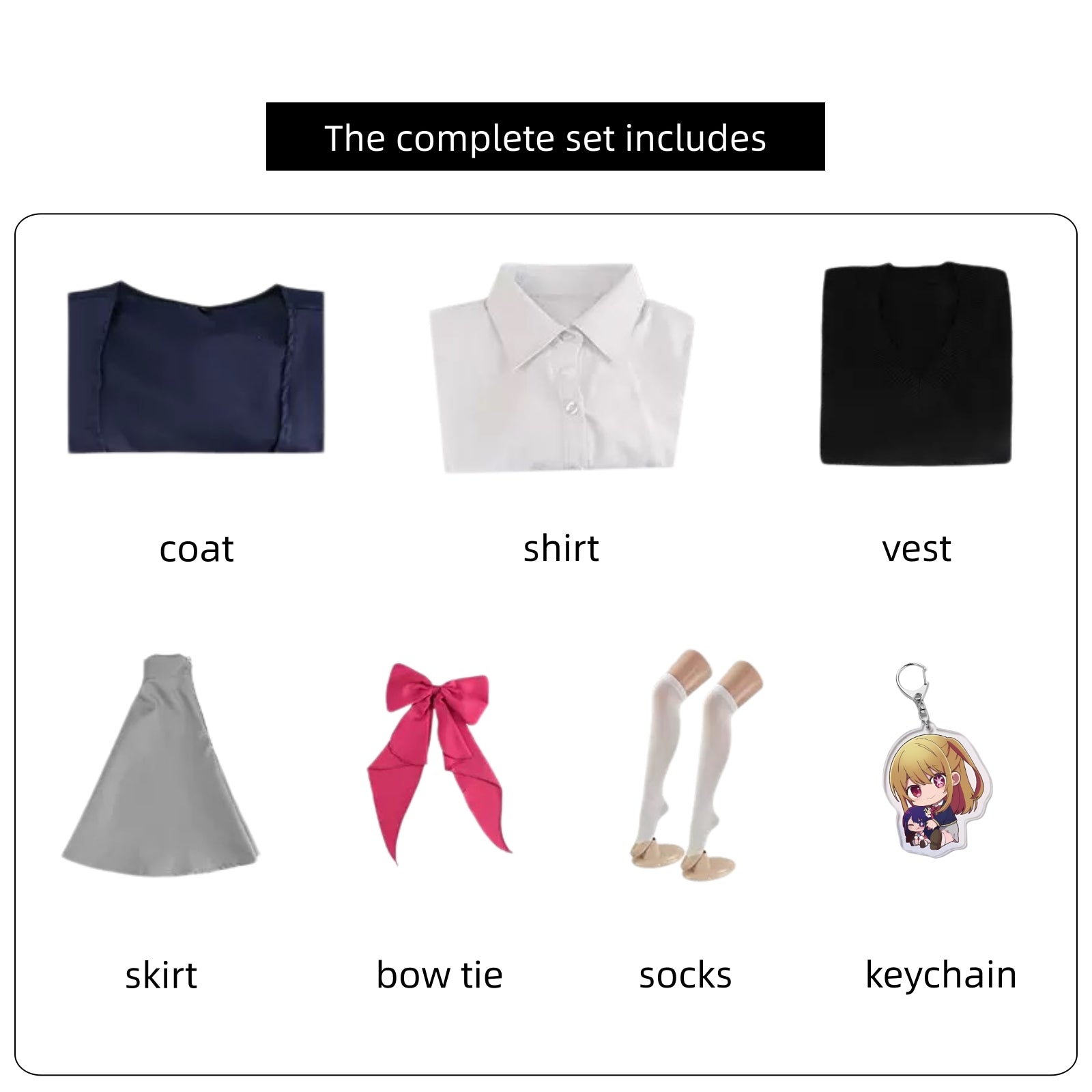 anime rubii school uniform complete pack accessories