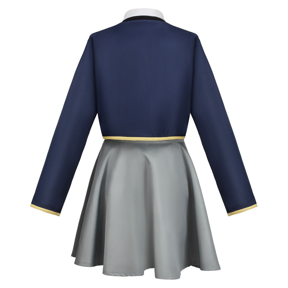rubii hoshino navy cropped school coat back design