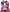 freak circus clown costume pink black jester headwear gold bell yellow bow collar closeup