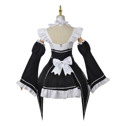 Ram Rem cosplay maid costume back view