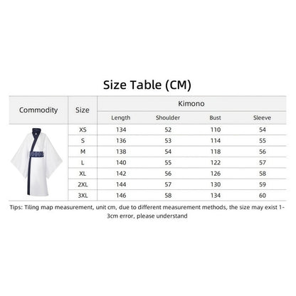 ryomen sukuna kimono cosplay costume size chart