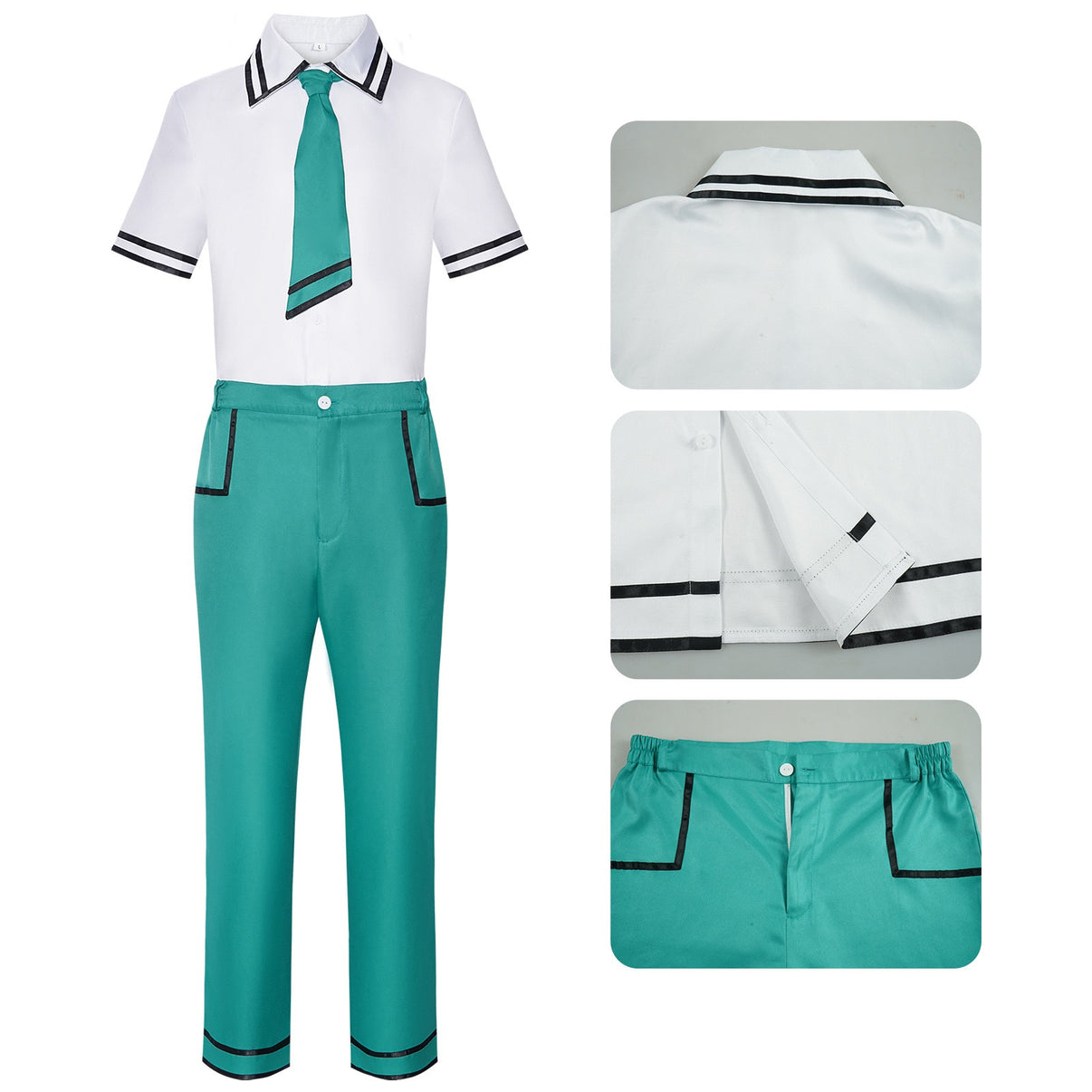 saiki kusuo school uniform cosplay outfit shirt collar pants pocket stitching detail