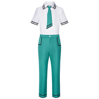anime saiki k saiki kusuo cosplay costume white shirt green pants school uniform full front view