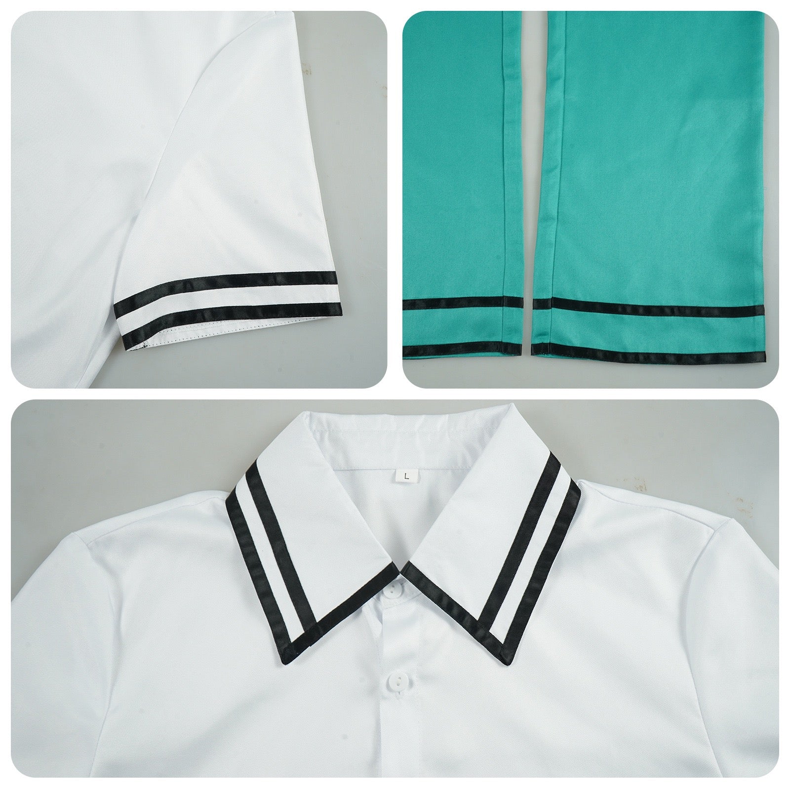 anime saiki k cosplay school uniform collar sleeve trouser hem detail shot