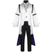 full front view of sigma white tail‑coat cosplay costume without wig