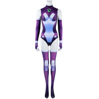 teen titans starfire cosplay costume purple bodysuit full front view