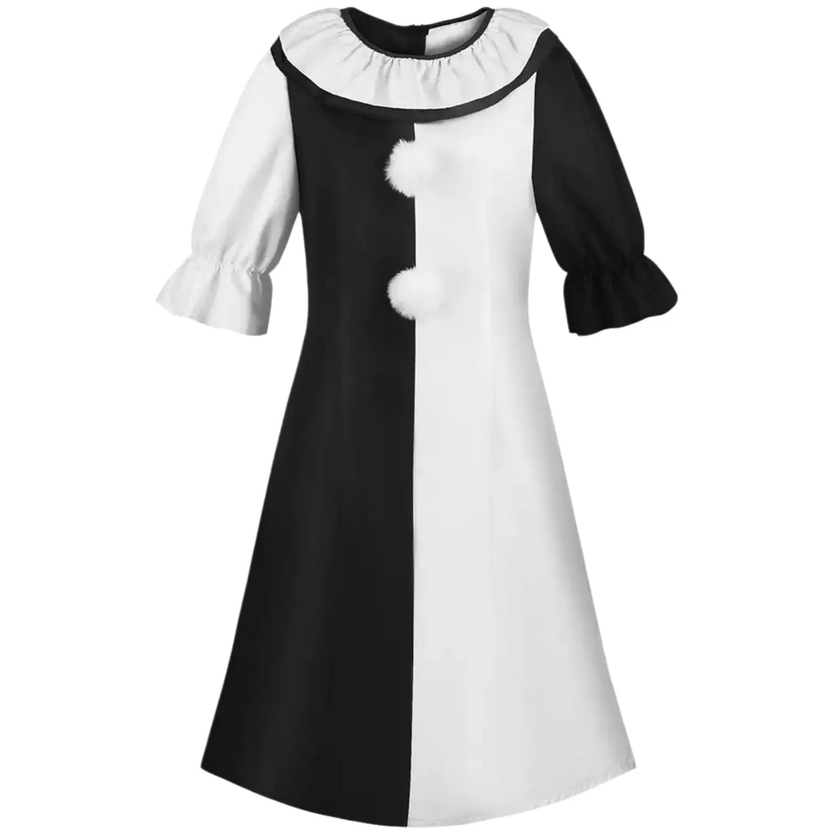terrifier art the clown women cosplay black white halloween dress front view