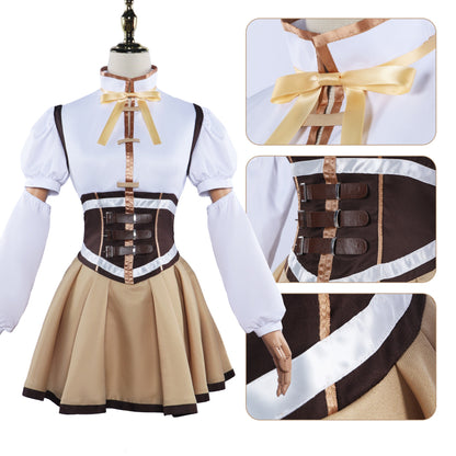 anime madoka magica tomoe mami cosplay uniform front details