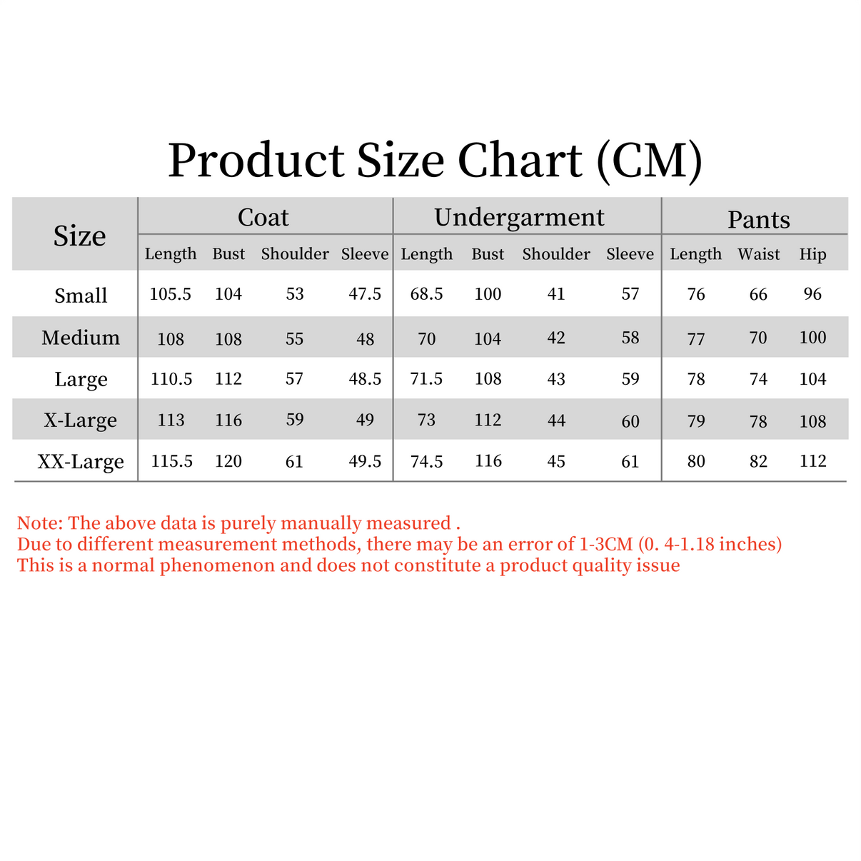 Urahara Kisuke cosplay size chart reference