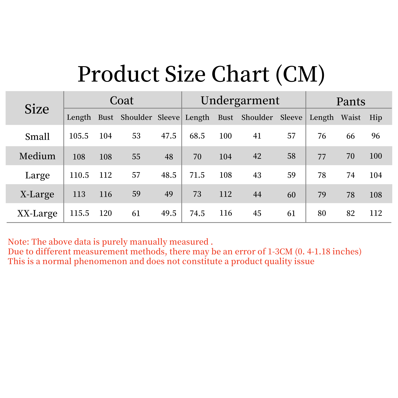 Urahara Kisuke cosplay size chart reference