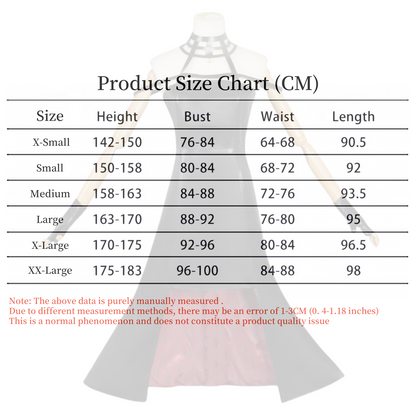 yor forger cosplay dress size chart cm sizing guide