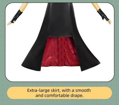 yor forger red patterned lining high split cosplay skirt